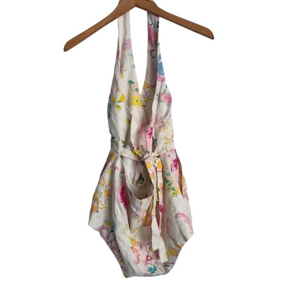 NWT Nasty Gal Floral Halter Romper Multicolor - Picture 4 of 6